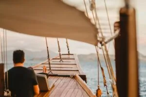A serene moment aboard the Andalucia phinisi in Komodo. — Andalucia